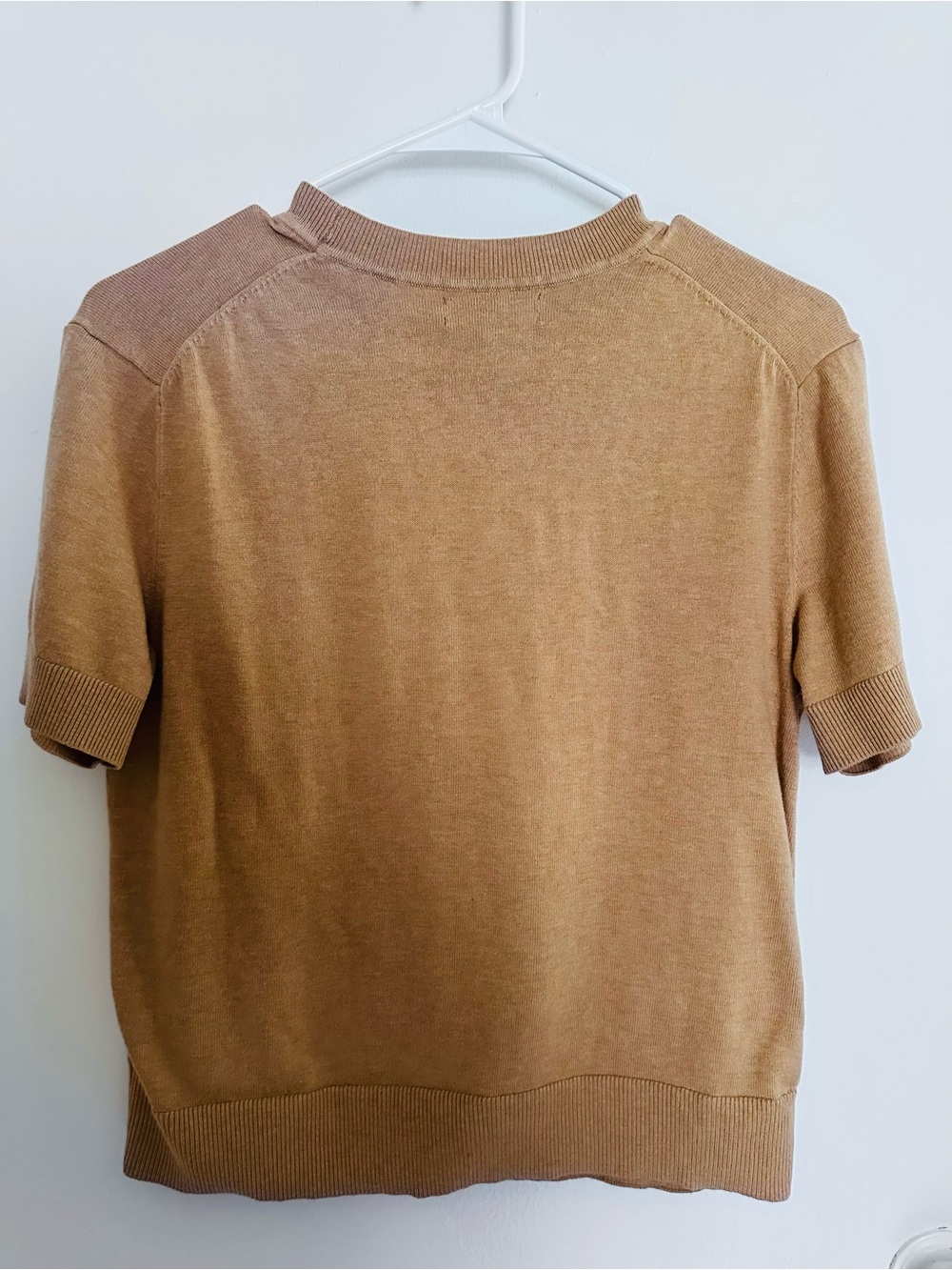 Banana Republic Short Sleeve Knit Sweatshirt in Camel